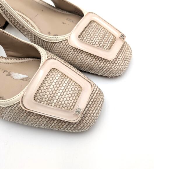 Sam Edelman Tracie Slingback Pump Women's Square Toe Light Natural Size US7 EU37 - Picture 9 of 11